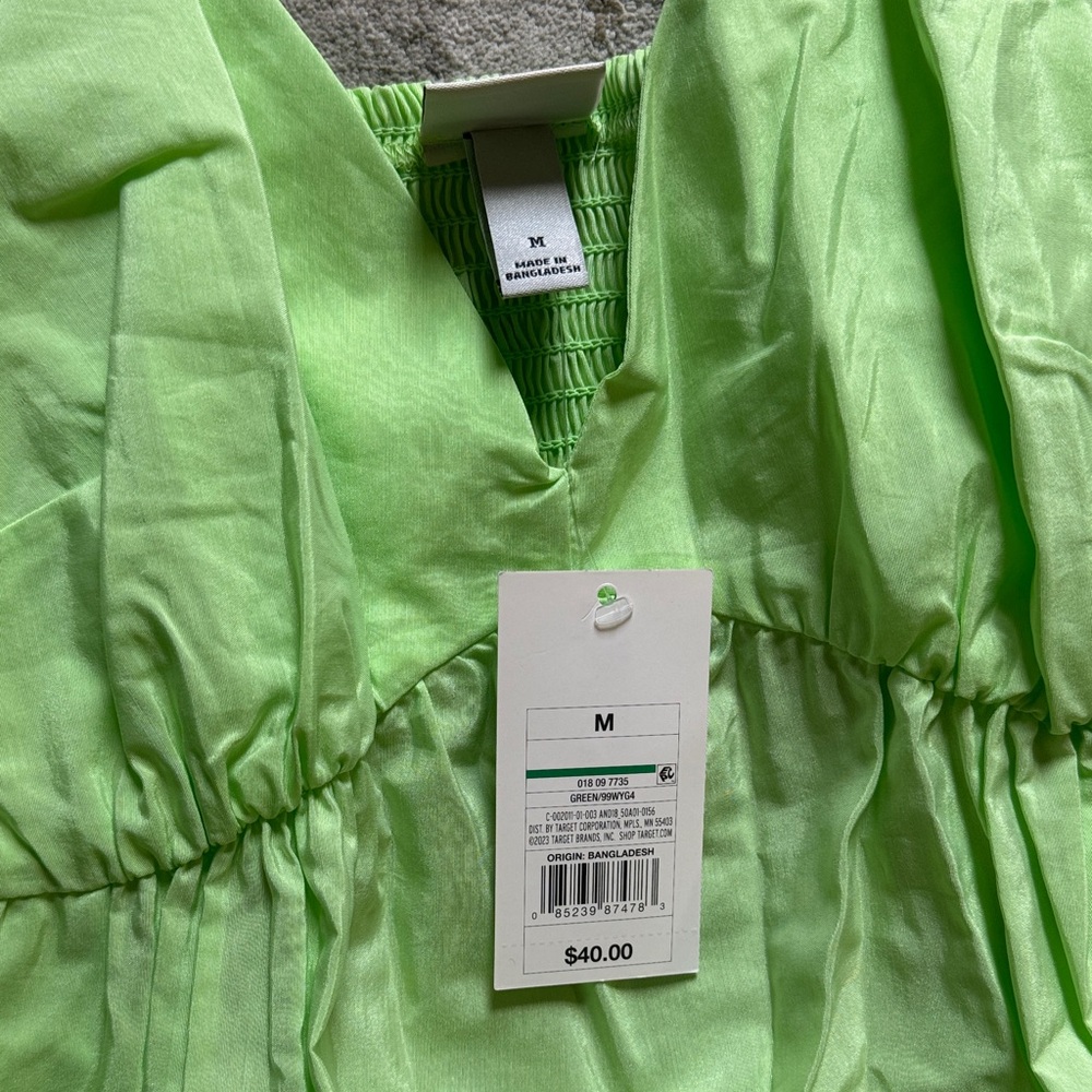Target Women’s Neon Lime Tiered Sundress Dress with Open Back Detail - Picture 2 of 5